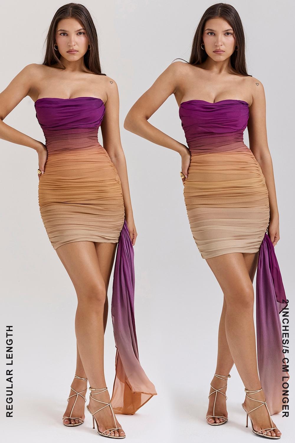 Sofie Ombre Mesh Strapless Mini Dress Product Image