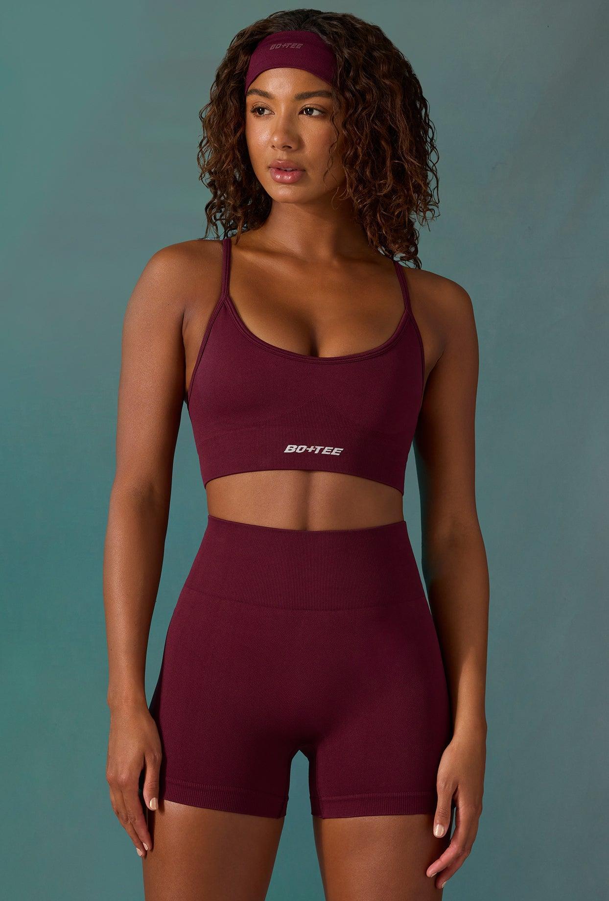 Super Sculpt Seamless Mini Shorts in Plum Product Image