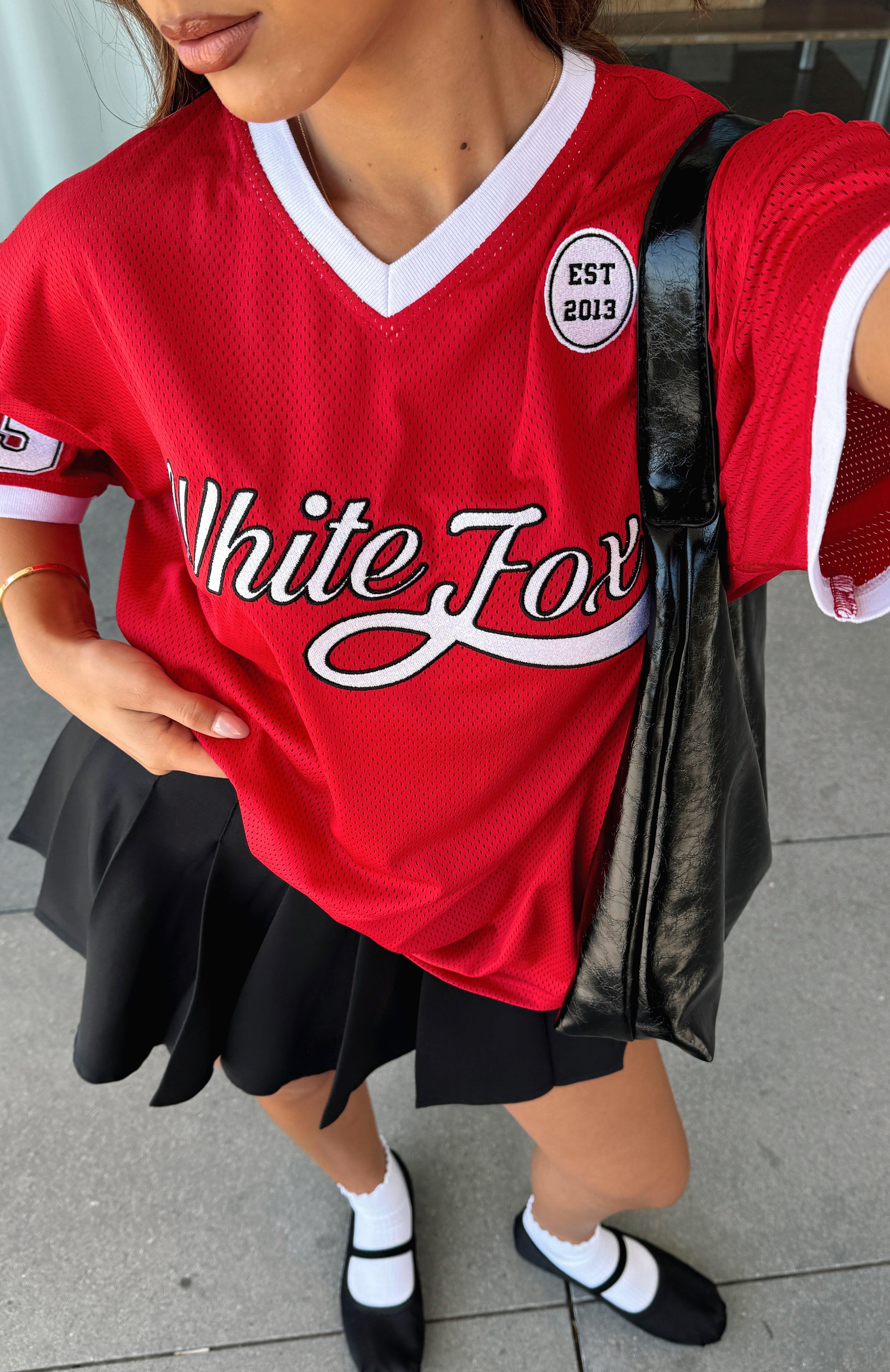 Hit A Home Run Oversized Jersey Red Product Image