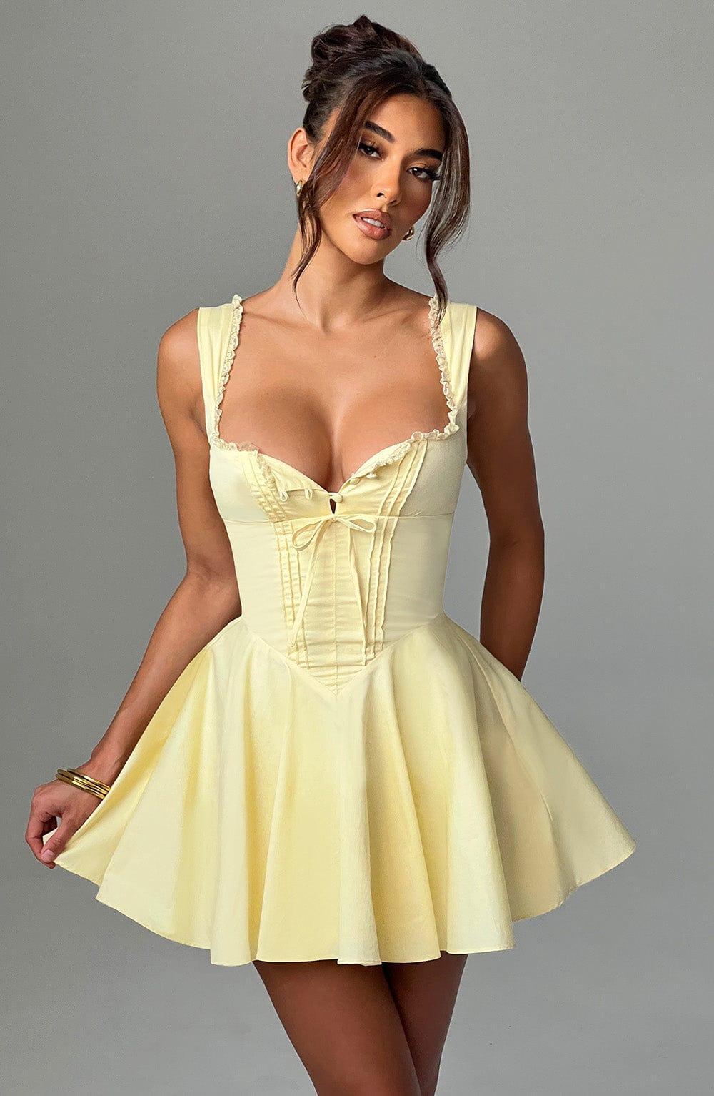 Antonella Mini Dress - Lemon Product Image