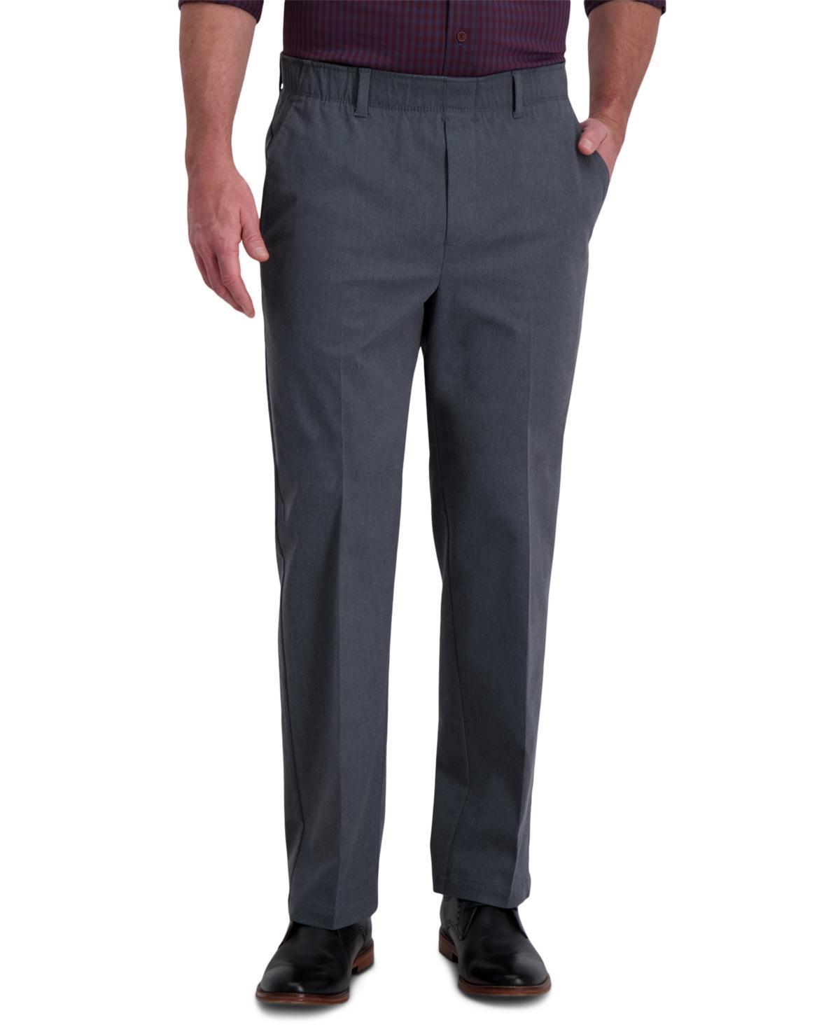 Haggar Mens Premium Classic-Fit Wrinkle-Free Stretch Elastic Waistband Dress Pants Product Image