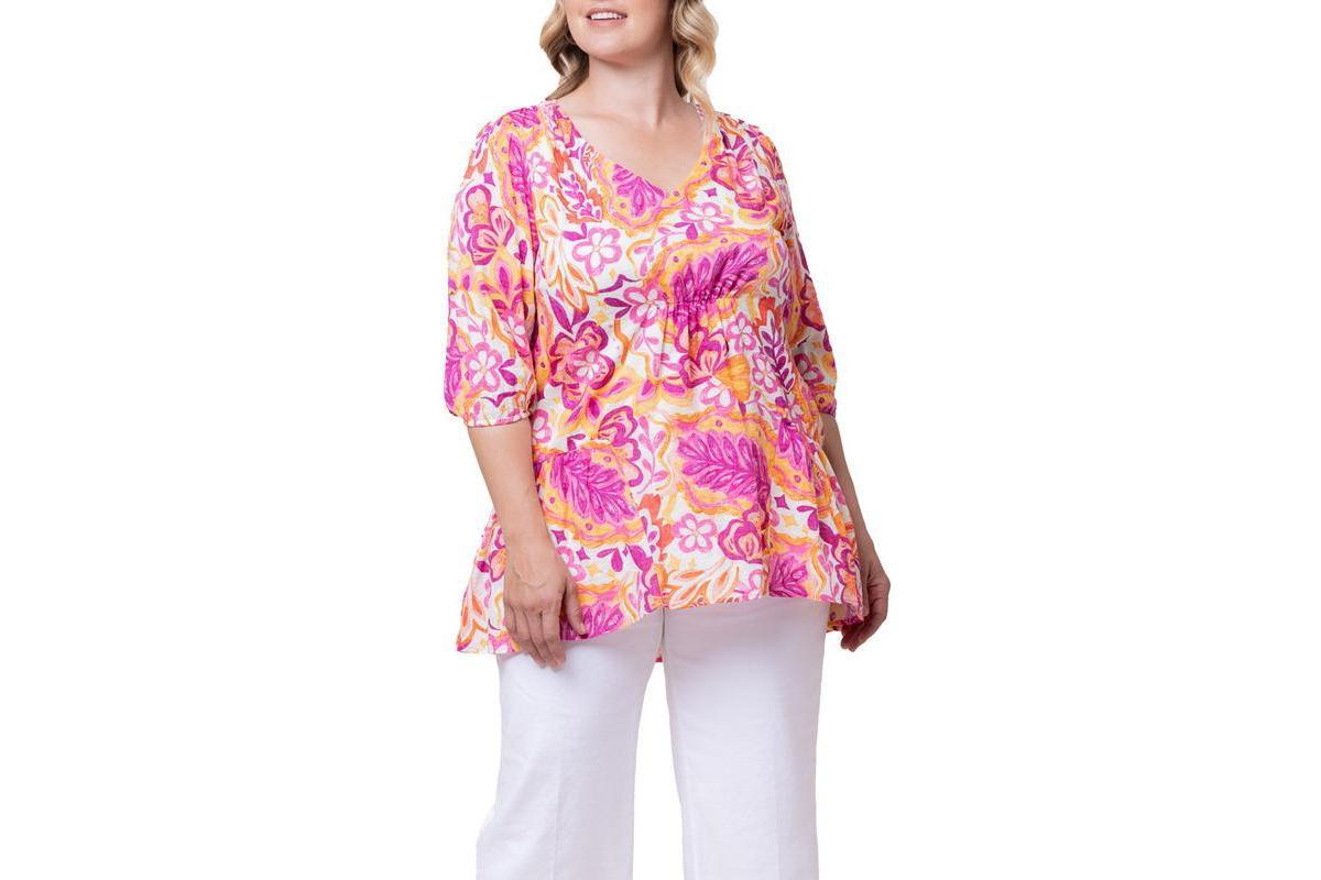 Kiyonna Womens Plus Size Oasis V-Neck Tunic Top Product Image