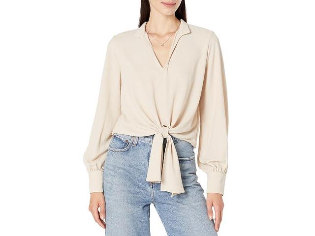 Karen Kane Tie-Front Top (Sand) Women's Clothing Product Image