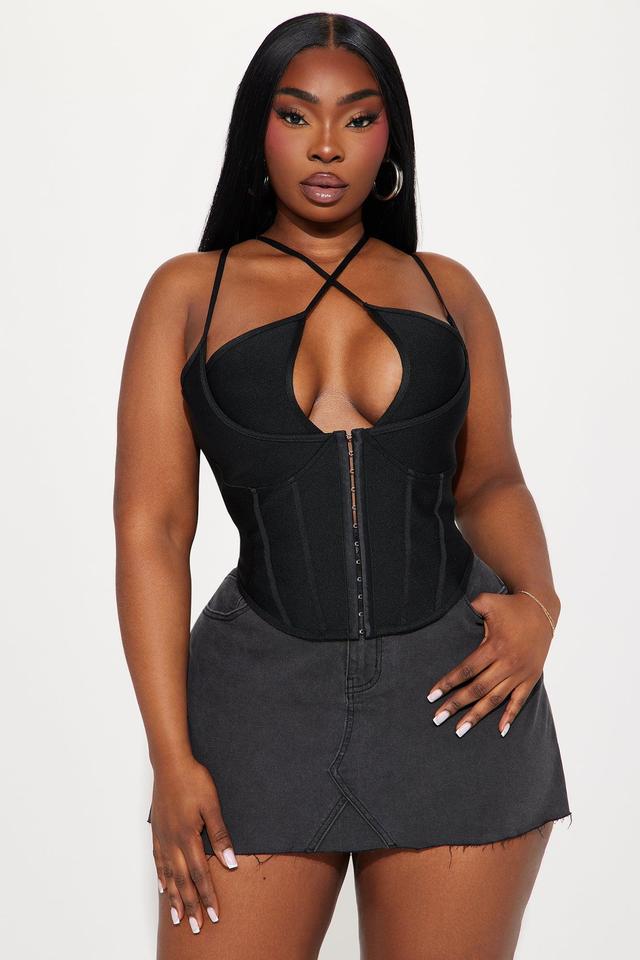 Victoria Bandage Corset Top - Black Product Image