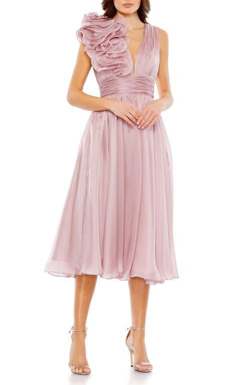 Womens Chiffon Sleeveless Fit & Flare Midi-Dress Product Image