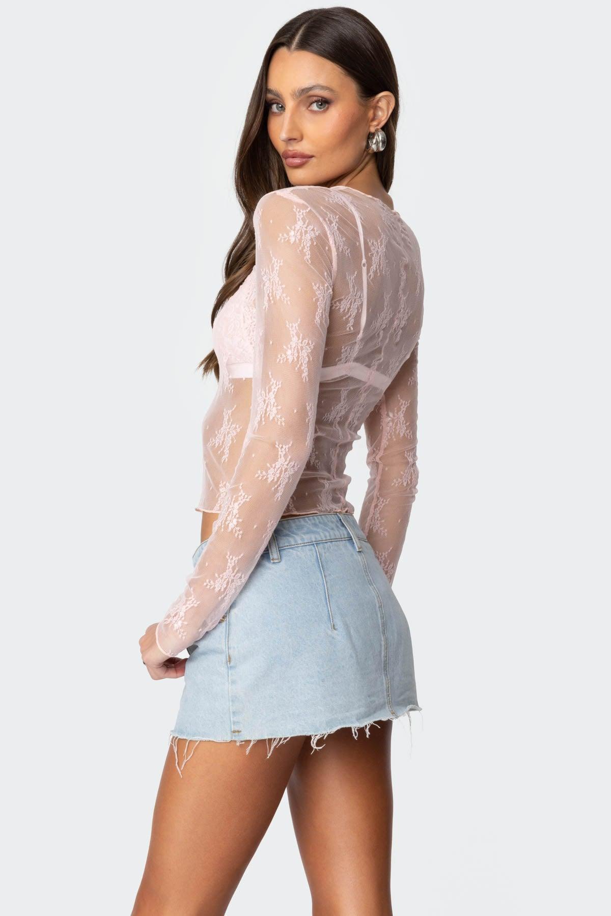 Lise Sheer Lace Top Product Image