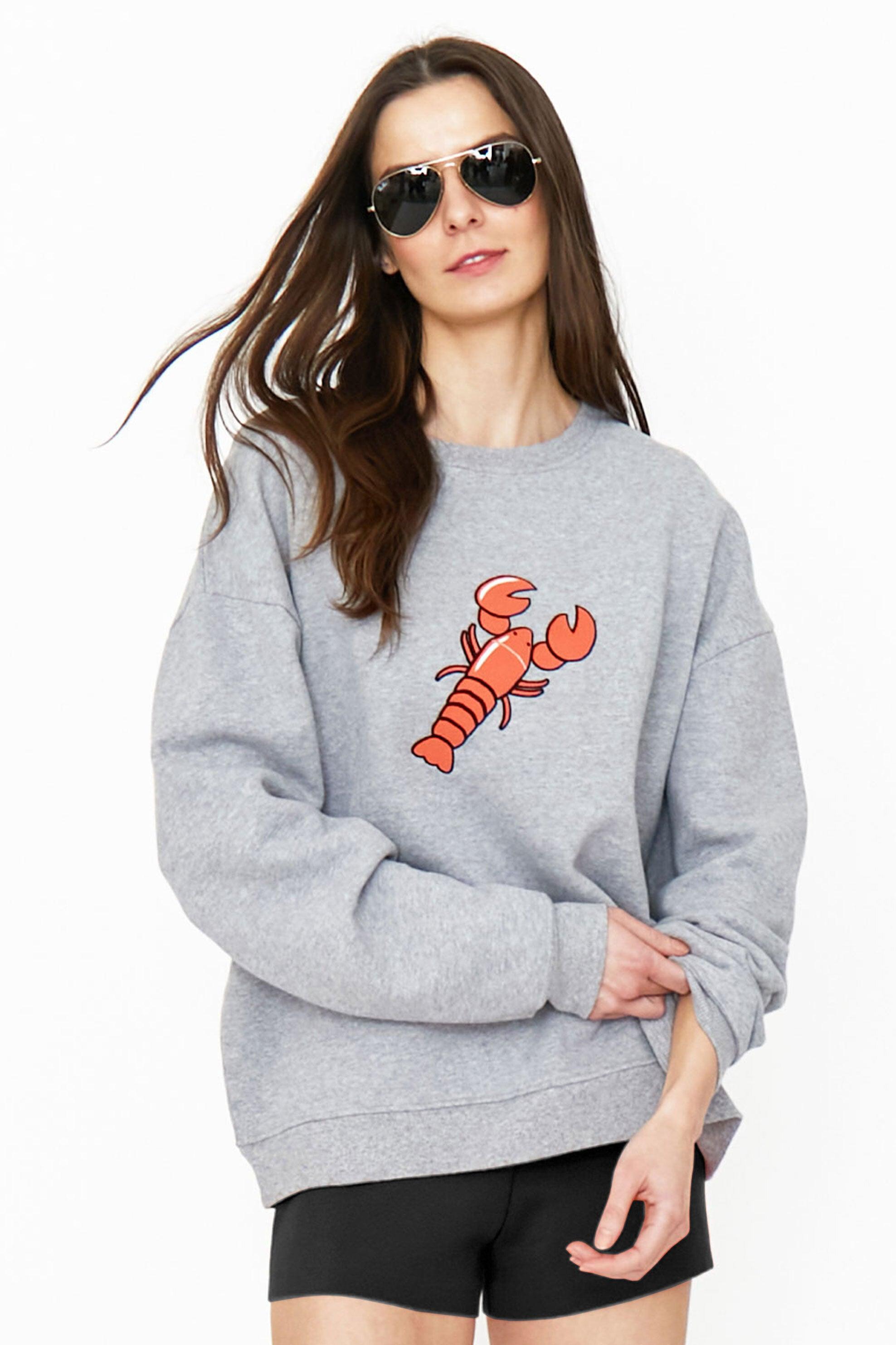 The Oversized Lobster Sweatshirt - Heather Grey Female Product Image