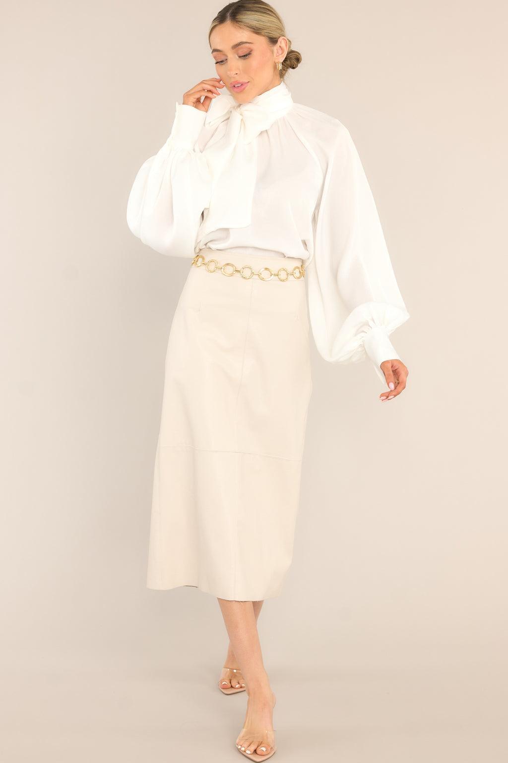 World Class White Bow Tie Blouse Product Image