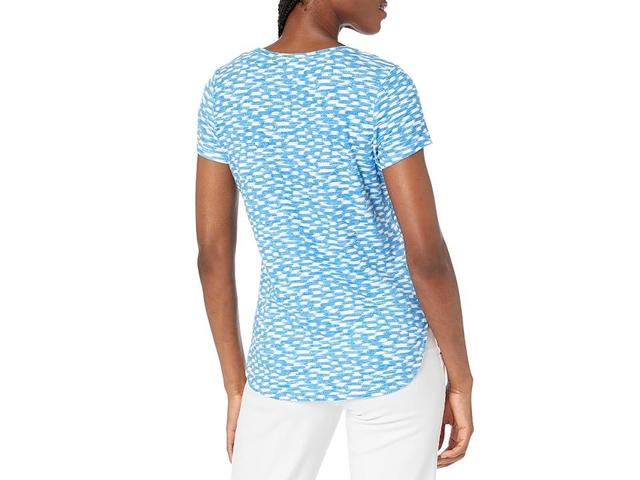 Tommy Bahama Ashby Isles Ikat Waves Short Sleeve Tee (Cobalt Sea) Women's Clothing Product Image