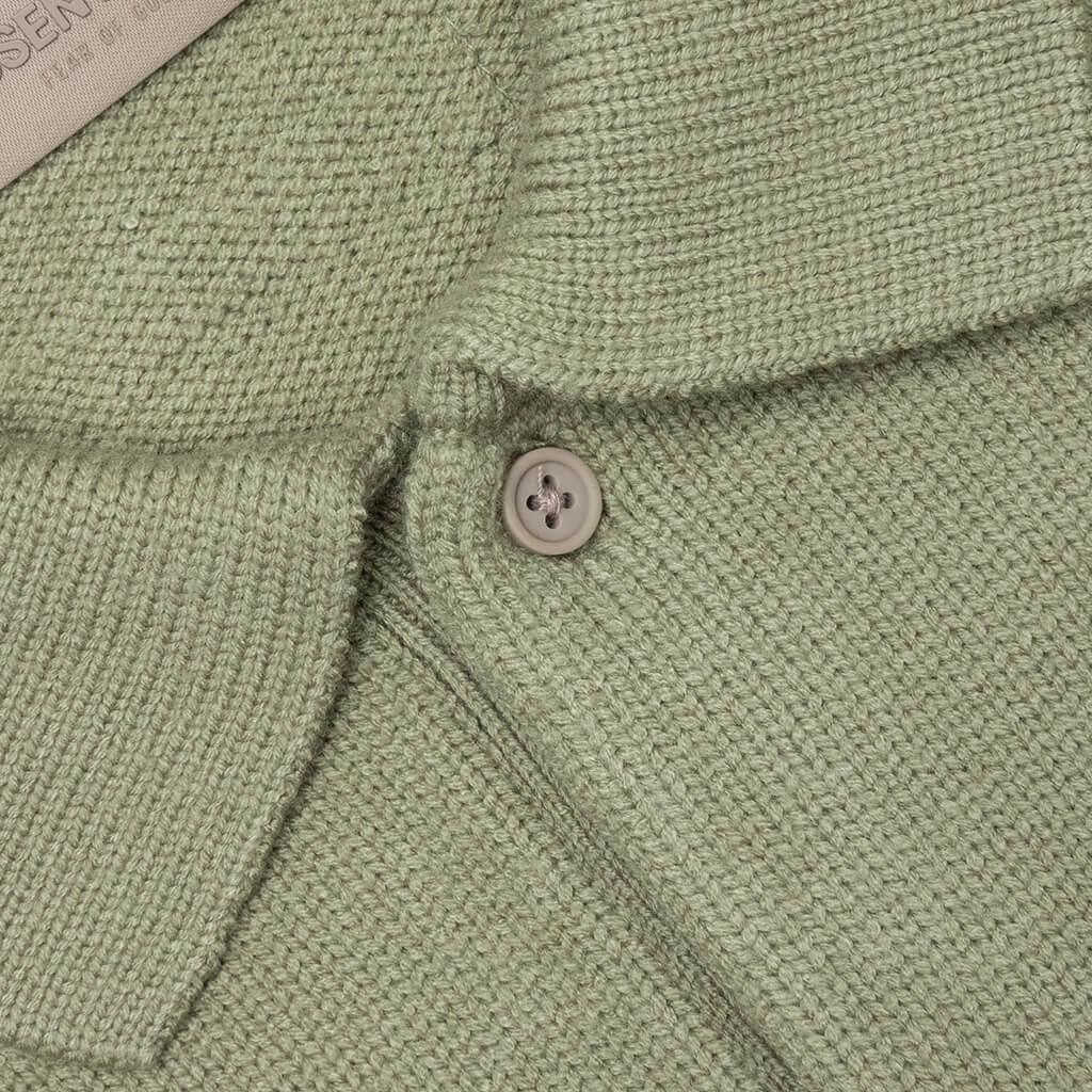 Essentials Knit L/S Polo - Seafoam Male Product Image