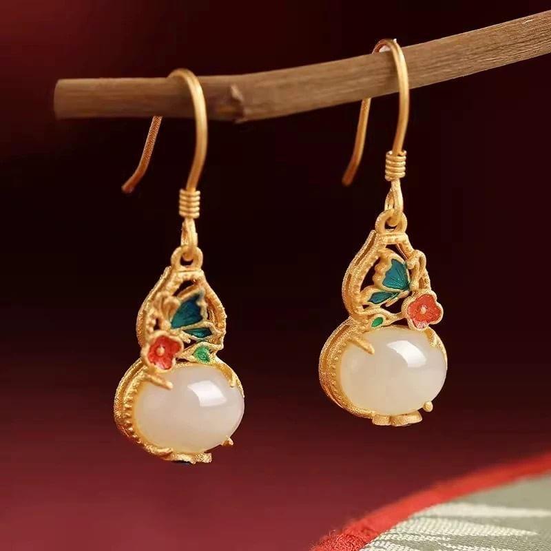 Gourd Faux Gemstone Alloy Dangle Earring Product Image