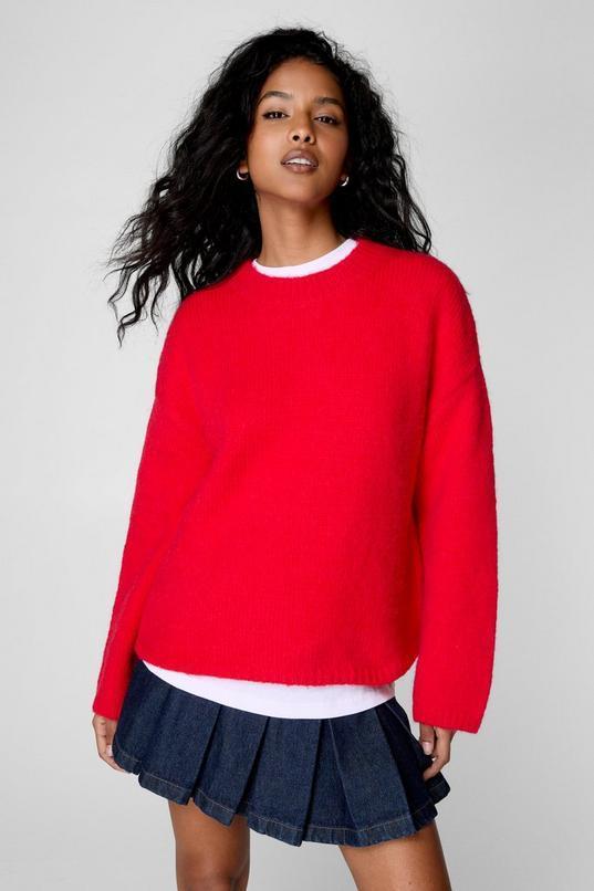 Oversized Crew Neck Sweater   Product Image