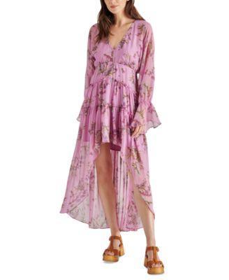 Steve Madden Womens Sol Floral High-Low Maxi Dress Product Image