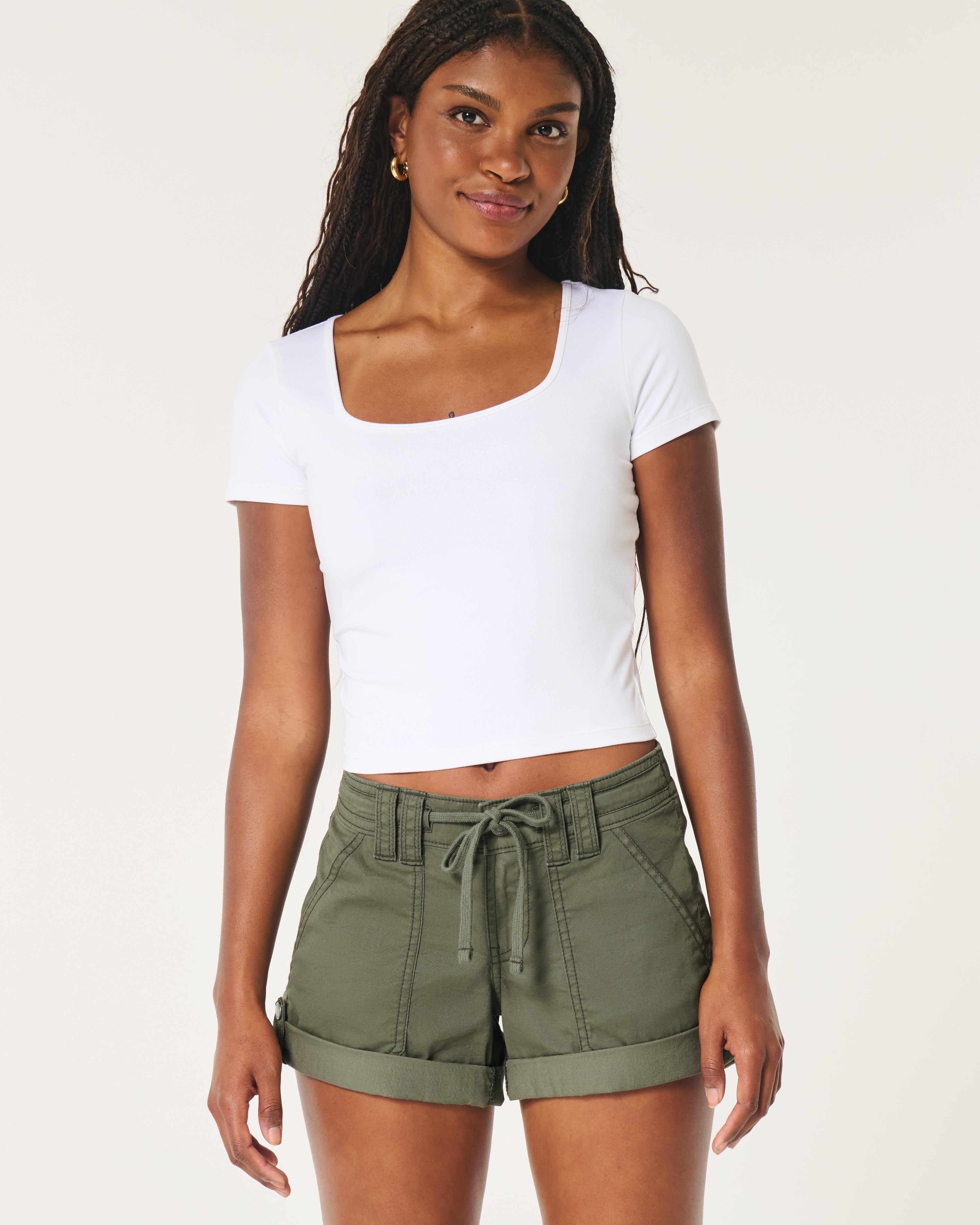 Low-Rise Adjustable Hem Shorts product image