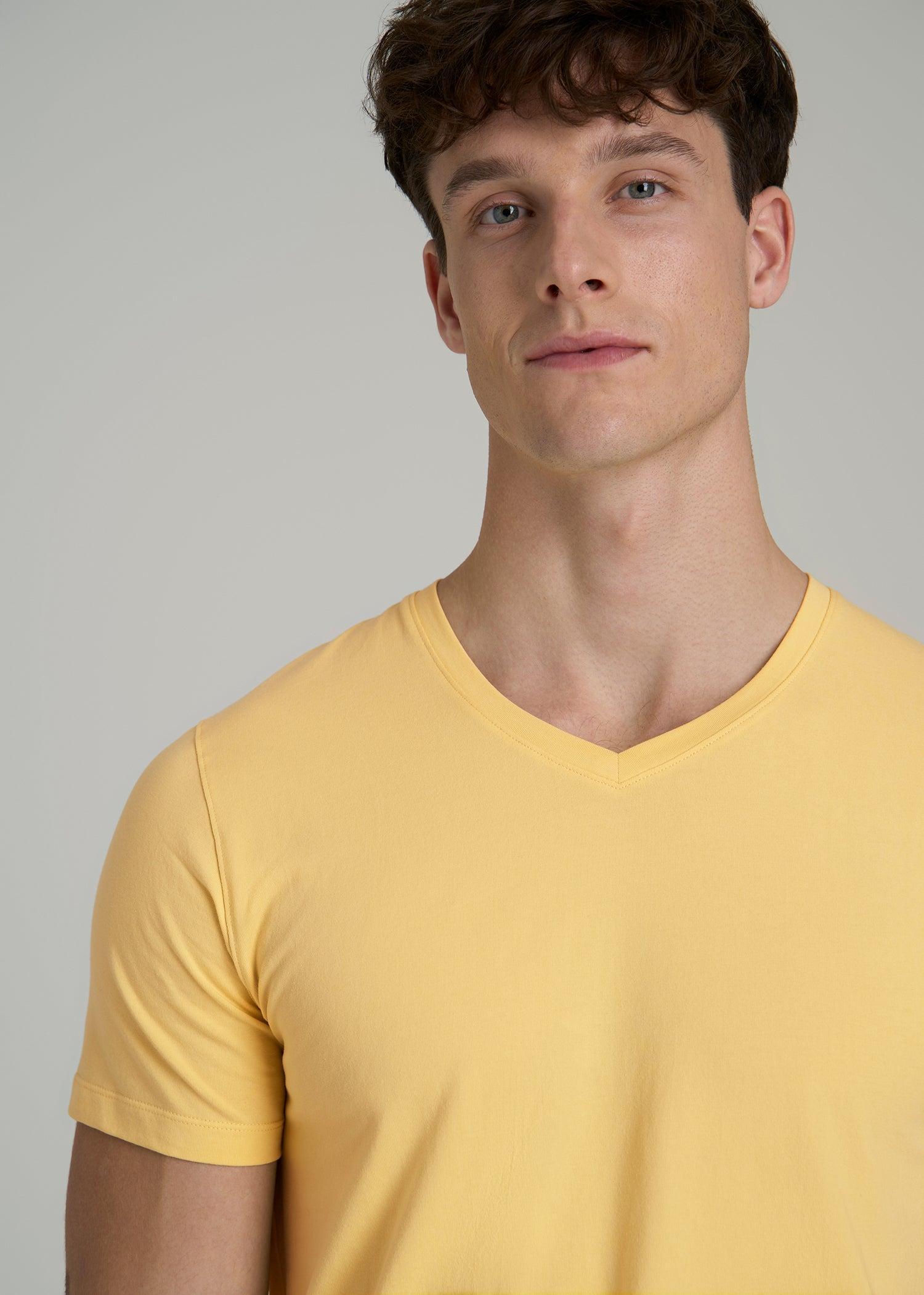 The Essential MODERN-FIT V-Neck Tee for Tall Men in Lemon Drop Male Product Image