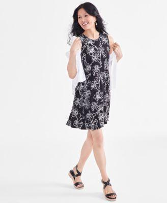 Petite Floral Print Flip Flop Dress, Created for Macy's Product Image