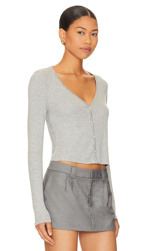 LA Made Sweet V Cardi in Grey. - size S (also in L, M, XL, XS) Product Image