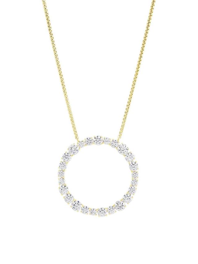 Womens Bubbly 18K-Gold-Plated & Cubic Zirconia Circle Pendant Necklace Product Image