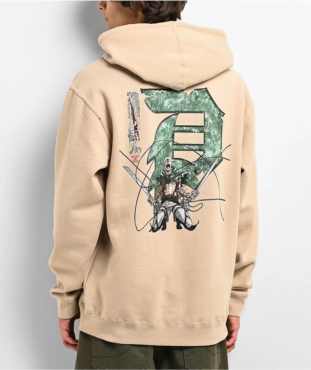 Primitive x Attack On Titan Reiner Dirty P Sand Hoodie Product Image