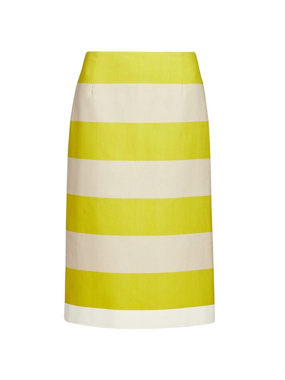 Womens Colorblocked Cotton Midi-Skirt Product Image