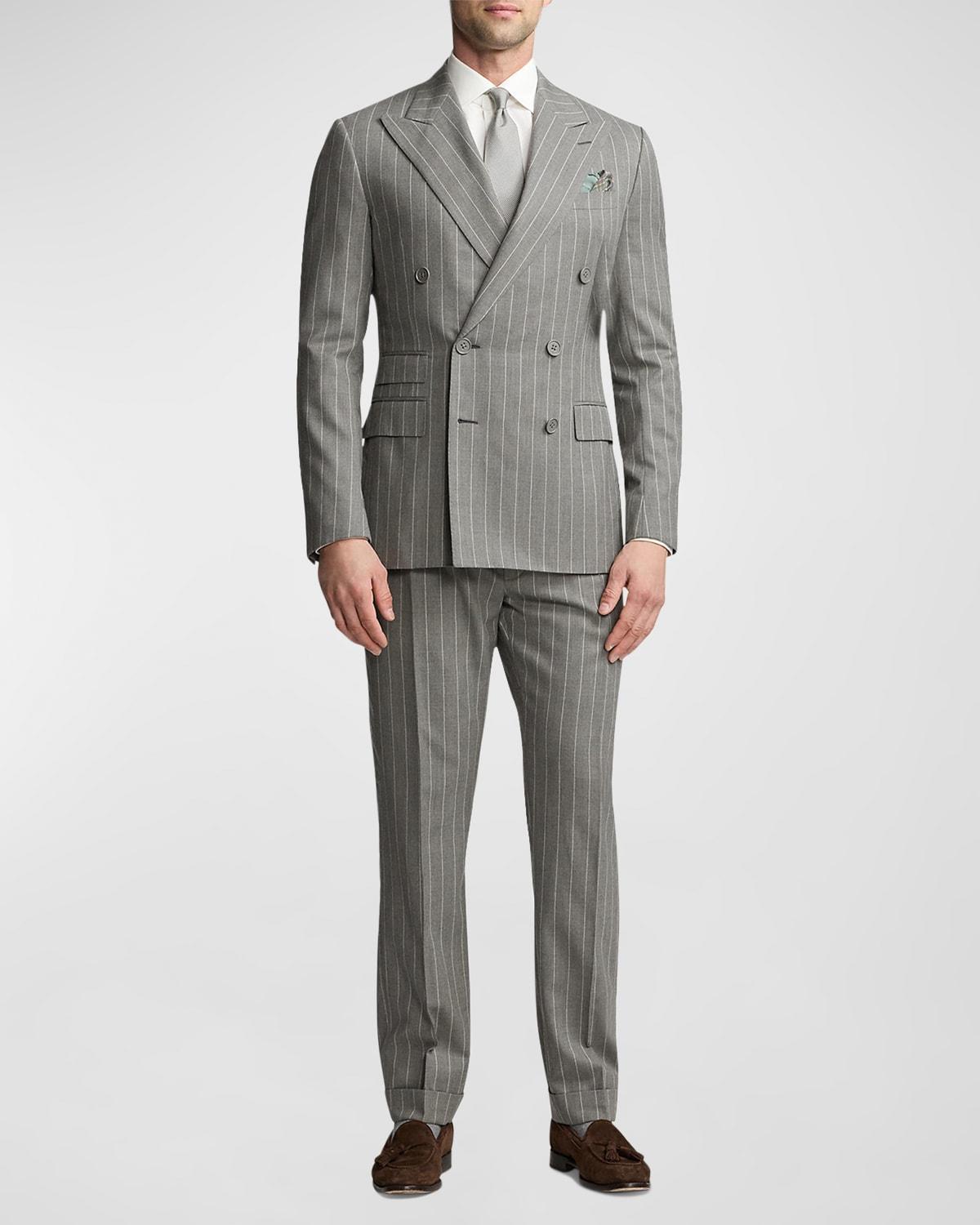 Men's Kent Hand-Tailored Pinstripe Wool Suit Product Image