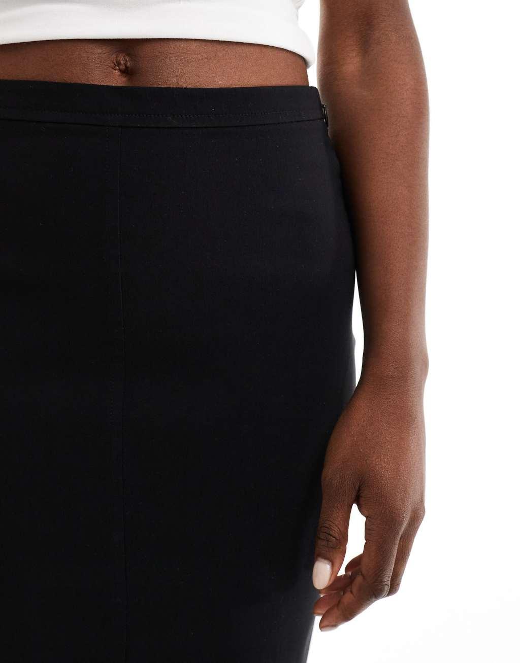 ASOS DESIGN bengaline midi pencil skirt in black Product Image