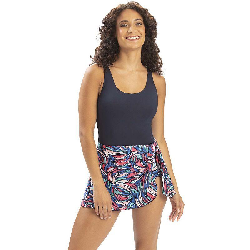 Womens Dolfin Print Swimdress & Attached Sarong Product Image