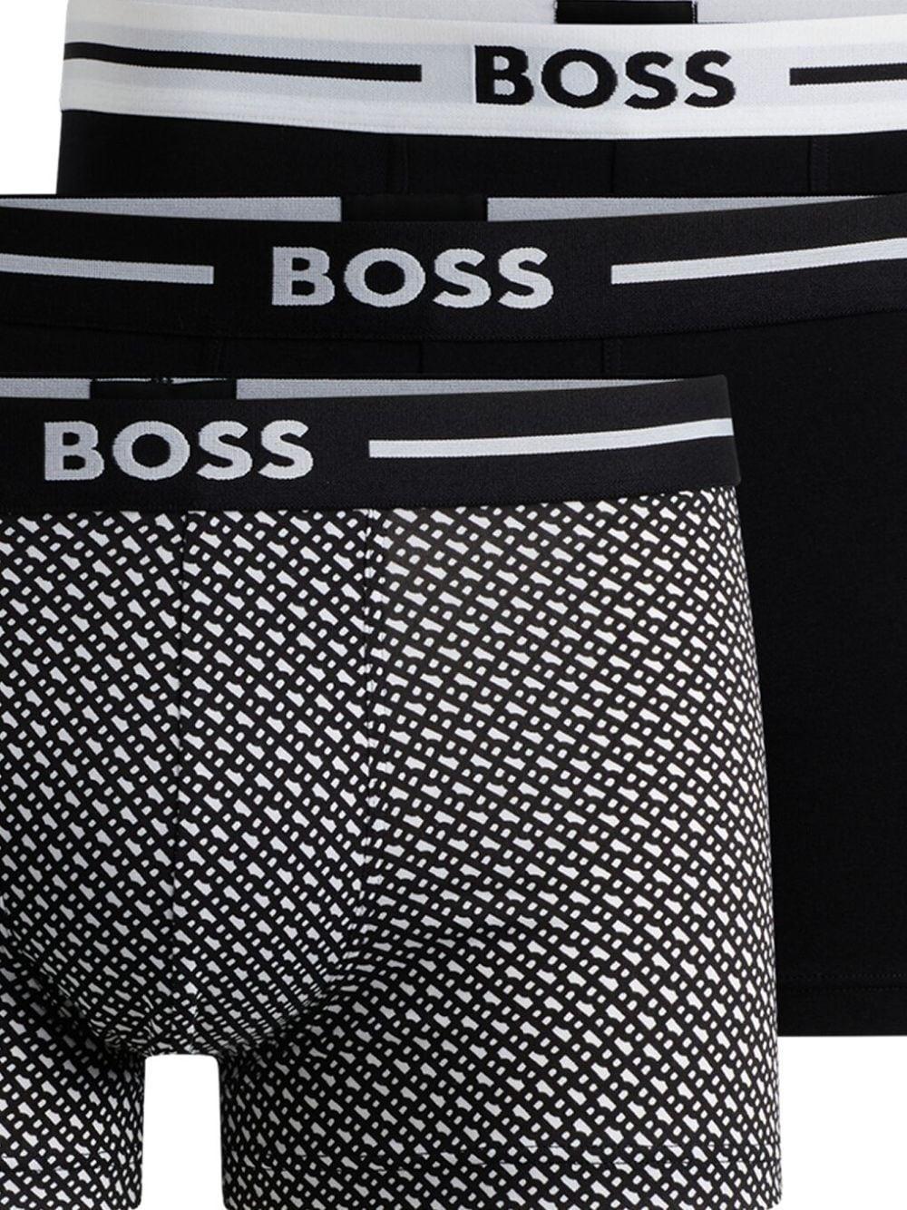 HUGO BOSS Three-pack Of Stretch-cotton Trunks With Logo Waistbands In Open Misc Product Image