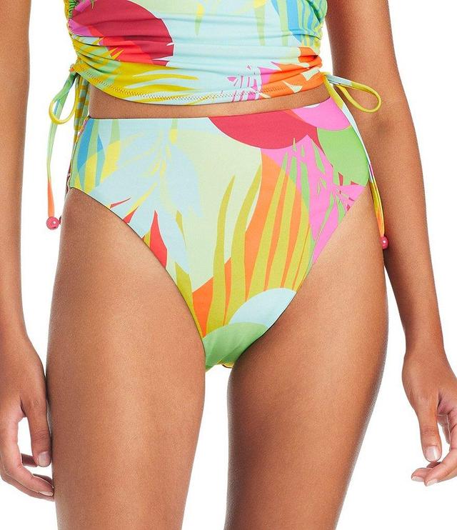 Sanctuary Palm Hottie Tropical Print High Waist High Leg Swim Bottom Product Image