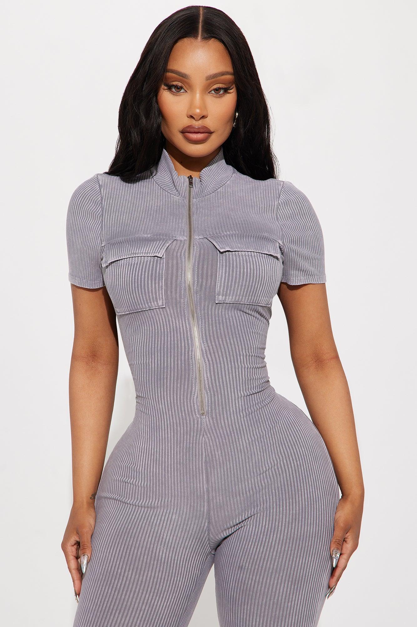 Lounge It Off Jumpsuit - Grey Product Image