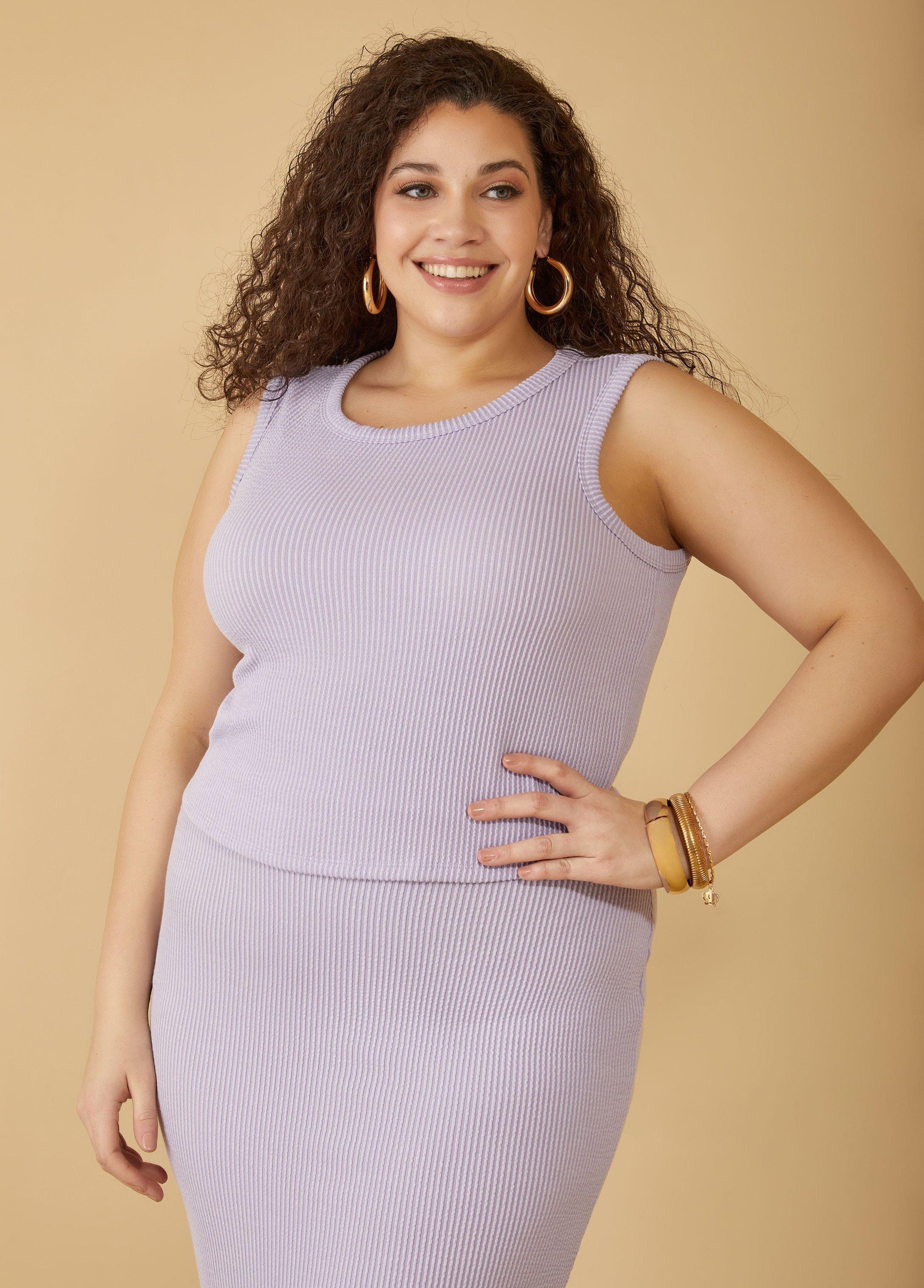 Plus Size Ribbed Tank Top Ashley Stewart Product Image