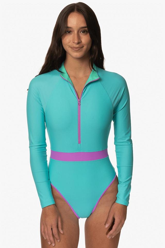 Nazare Long Sleeve Zip-Up Surf One Piece - Manifest Female Product Image