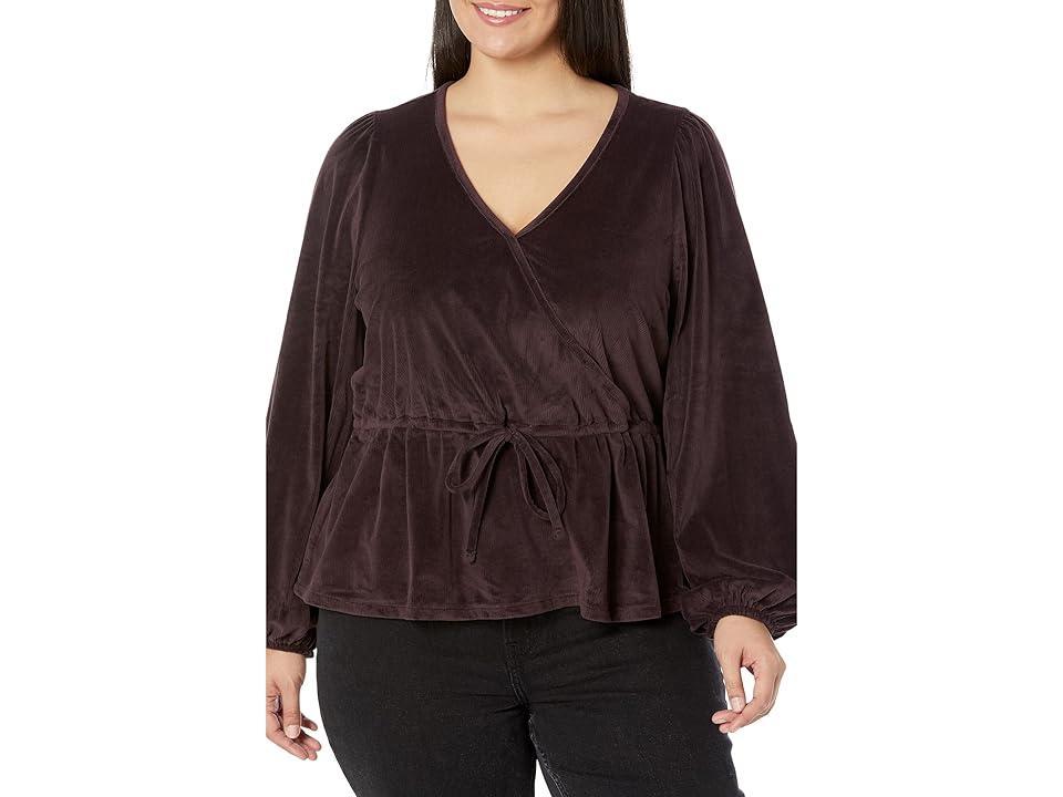 Madewell Plus Fuji Wrap Tie Top (Spiced Raisin) Women's Blouse product image