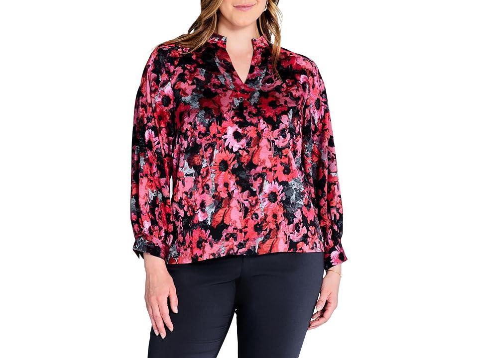 NIC+ZOE Plus Size Glowing Garden Top Multi) Women's Clothing Product Image