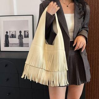 Tassel Faux Leather Tote Bag product image