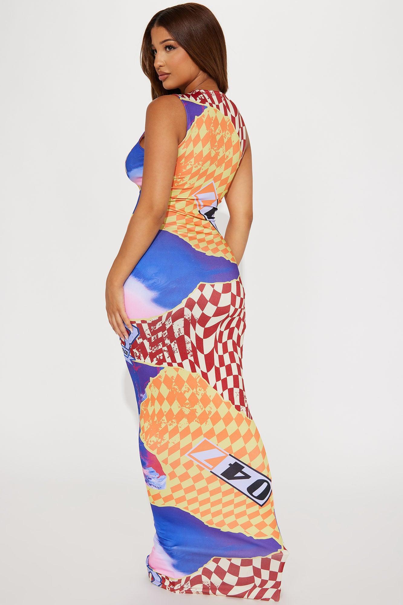 Finish First Sleeveless Maxi Dress - Multi Color Product Image