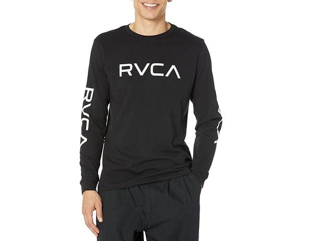 RVCA Big RVCA Long Sleeve Tee (Black/White) Men's T Shirt Product Image