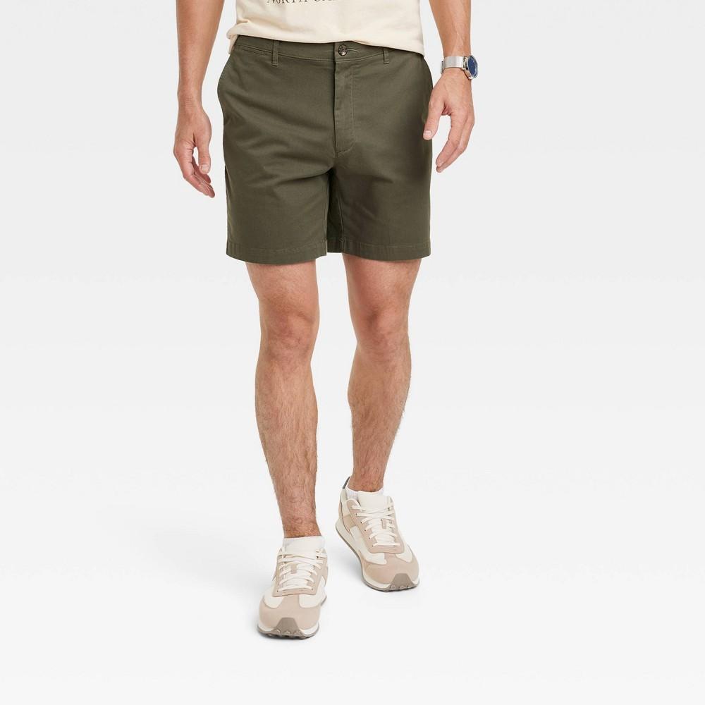 Mens 7 Slim Fit Flat Front Chino Shorts - Goodfellow & Co Product Image