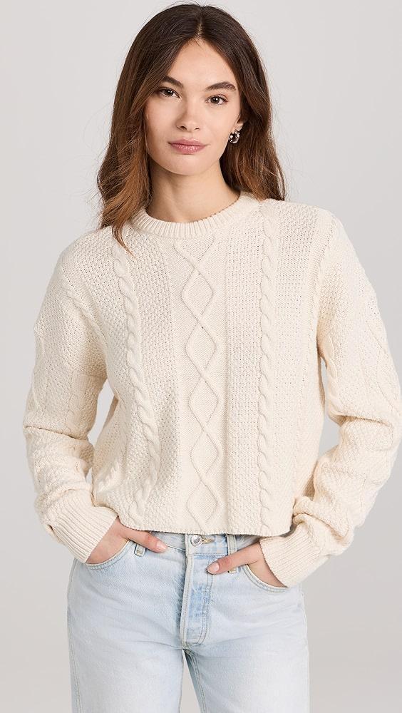 ASKK NY Cable Cropped Crew Sweater | Shopbop Product Image