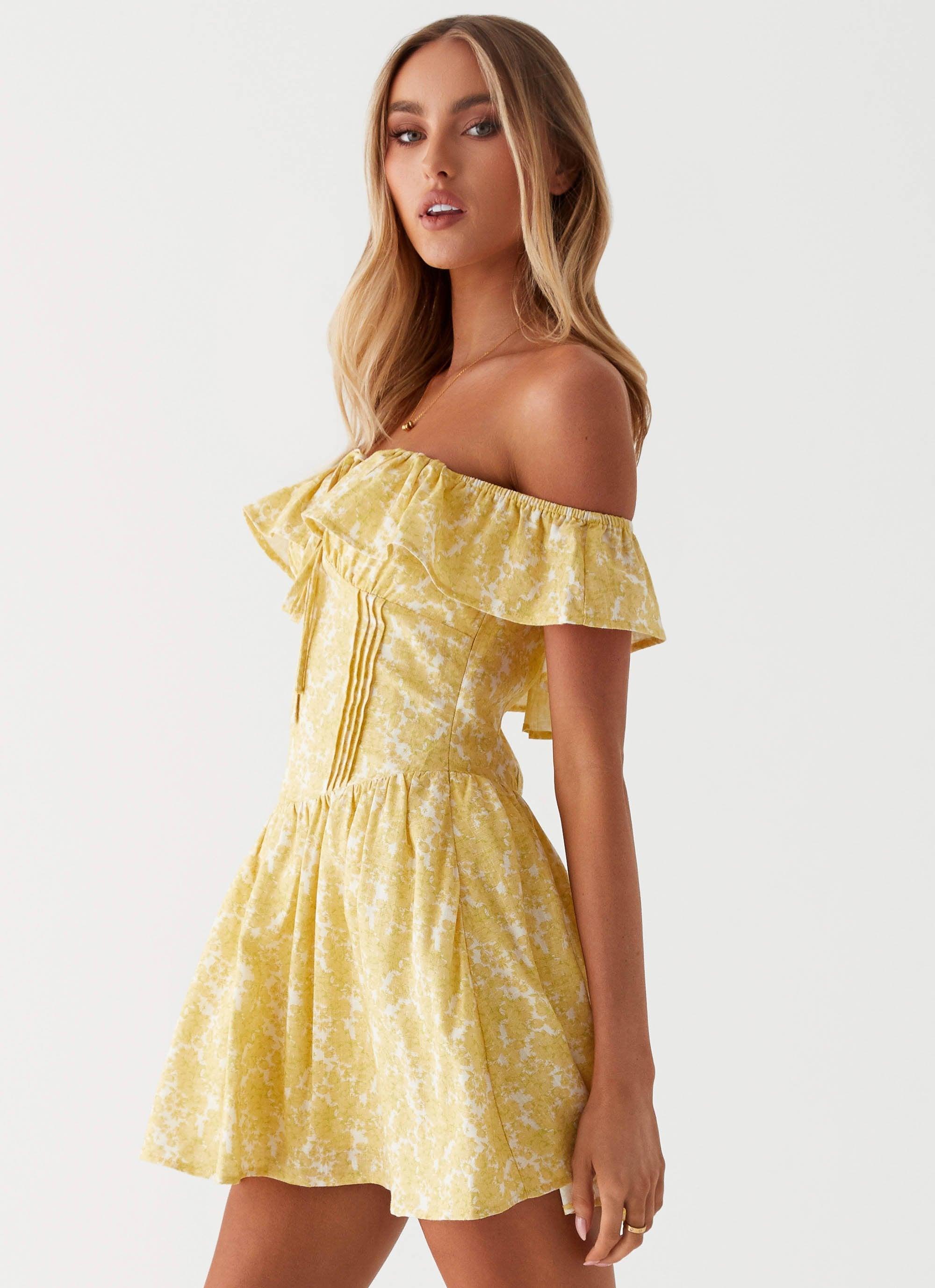 Tarryn Mini Dress - Yellow Floral Product Image