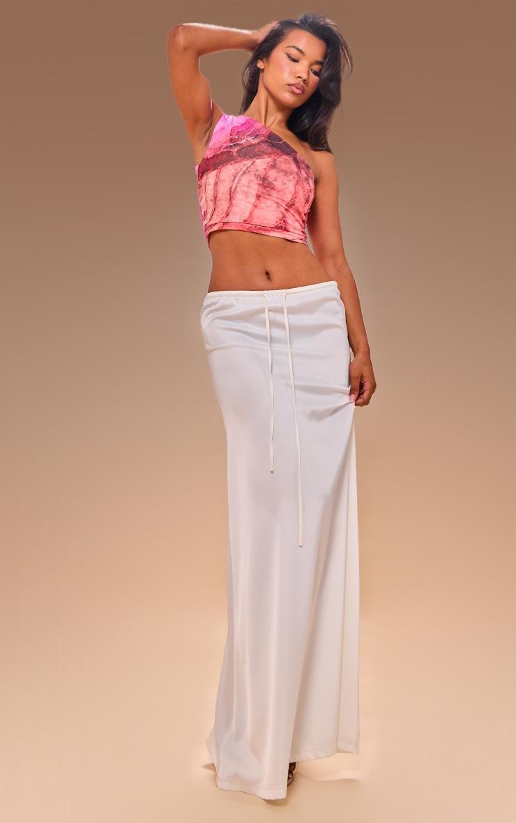 Pink Asymmetric Printed Crop Top Product Image