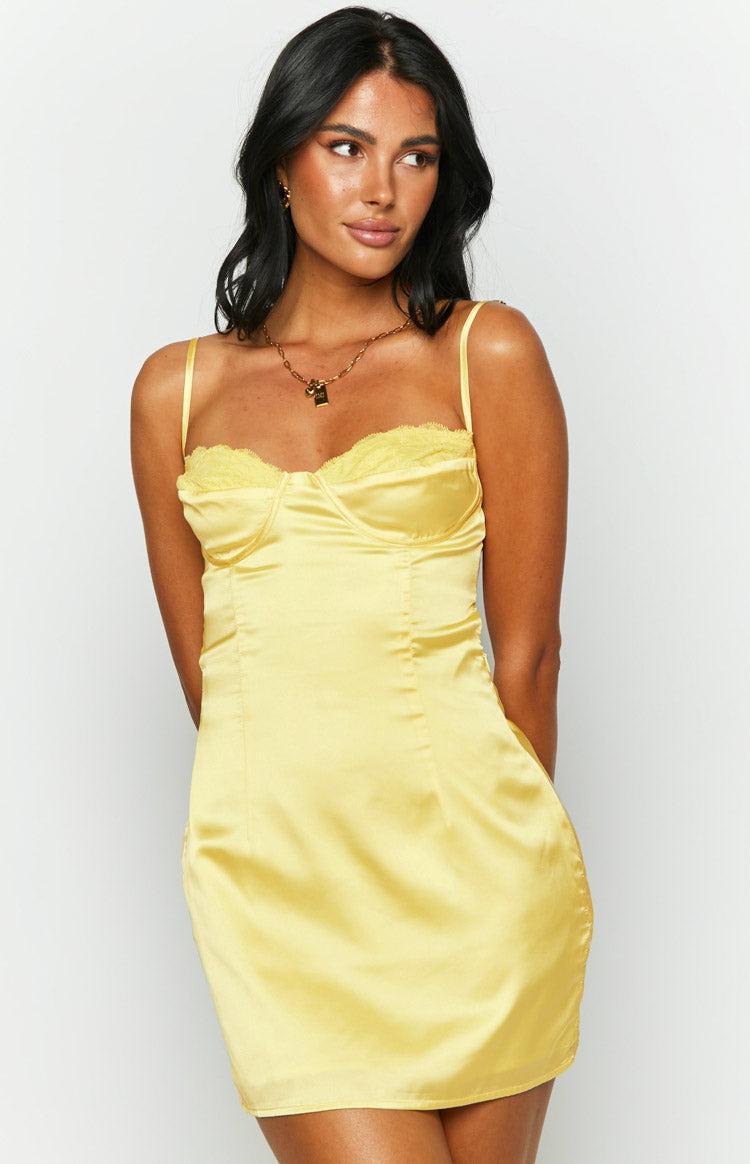 Trouble Yellow Mini Dress Product Image