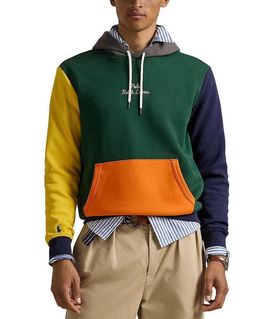 Polo Ralph Lauren Long Sleeve Logo Color-Blocked Double-Knit Hoodie Product Image