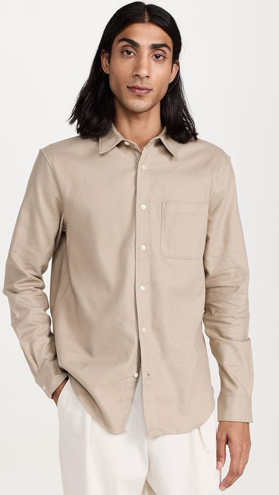 Club Monaco Lightweight Flannel Solid Shirt | Shopbop Product Image