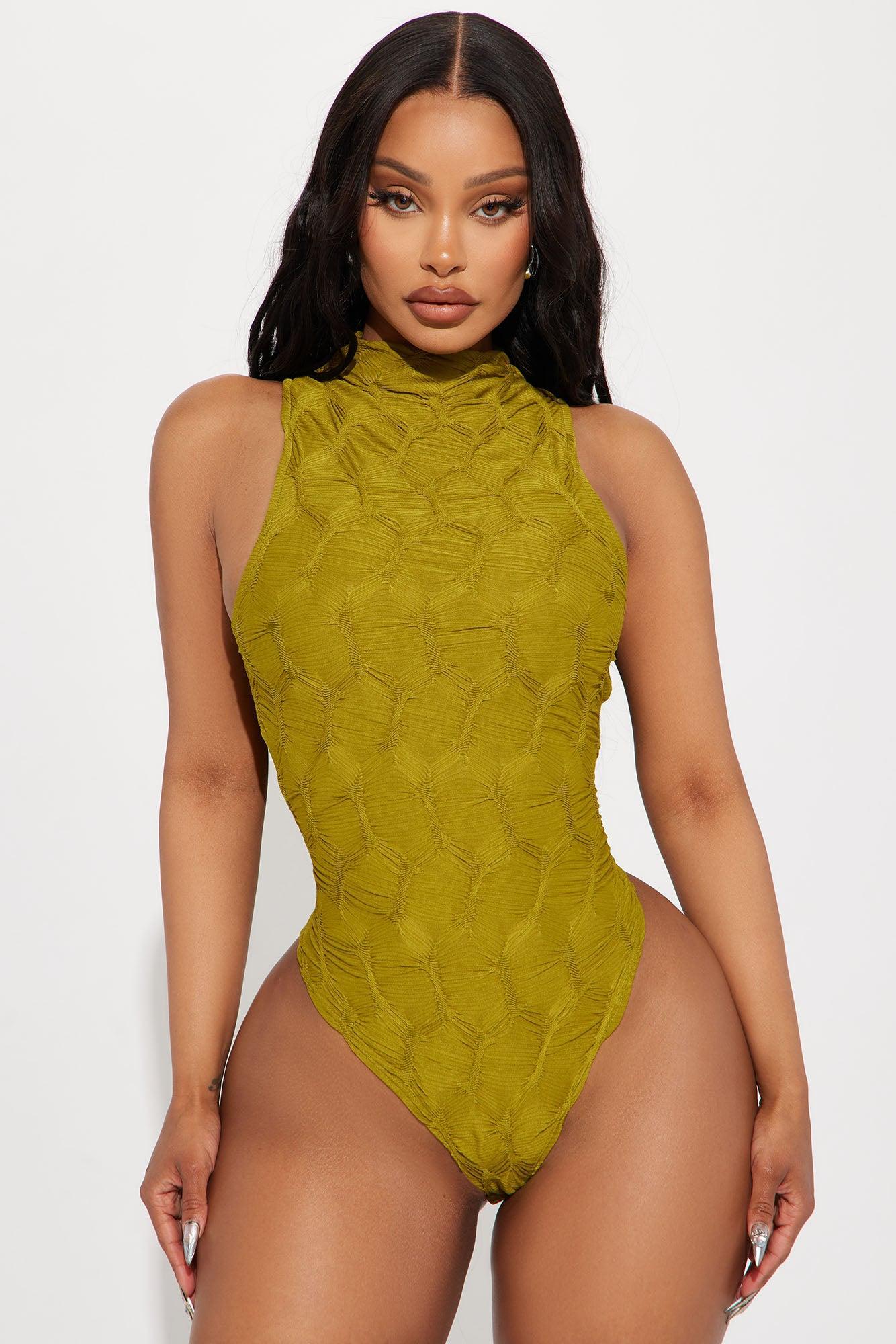 Leilani Textured Bodysuit - Green Product Image