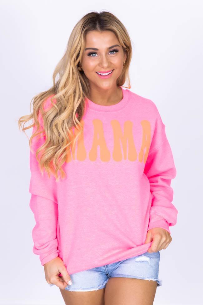 Mama Safety Pink Graphic Sweatshirt FINAL SALE Product Image