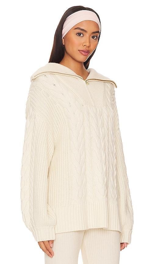 Varley Daria Half Zip Sweater in White. - size L (also in M, S, XL, XS) Product Image