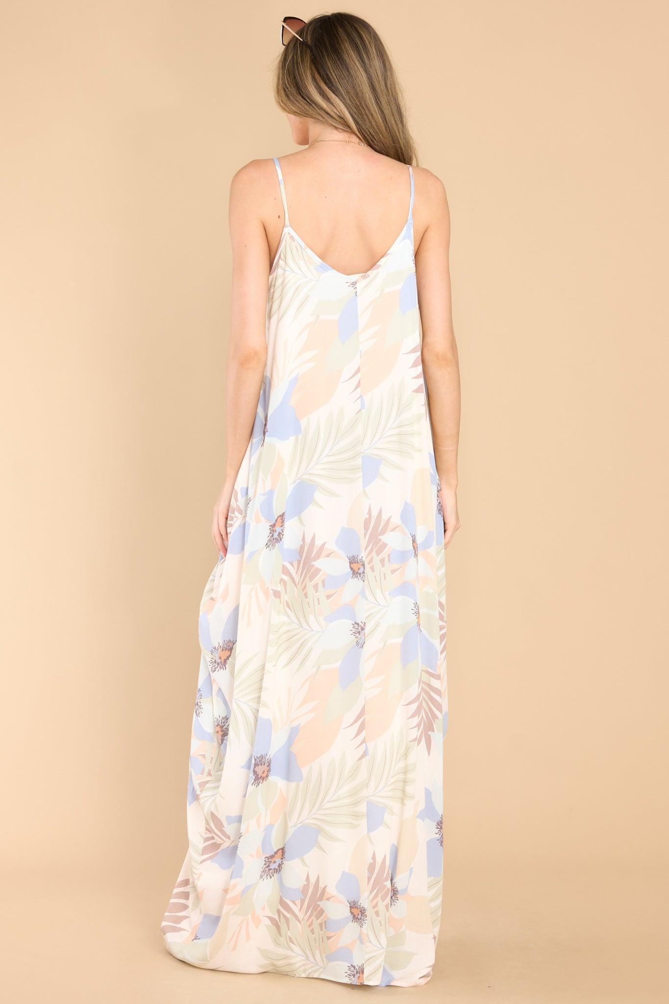 Out At Sea Blue Tropical Maxi Dress Product Image