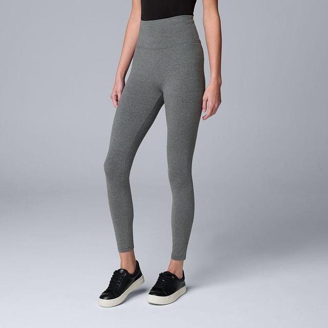 Womens Simply Vera Vera Wang Live-In Shaping High Rise Leggings Dark Grey Gray Product Image