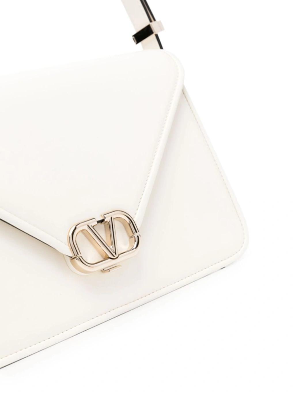 VALENTINO GARAVANI Letter Leather Crossbody Bag In White Product Image